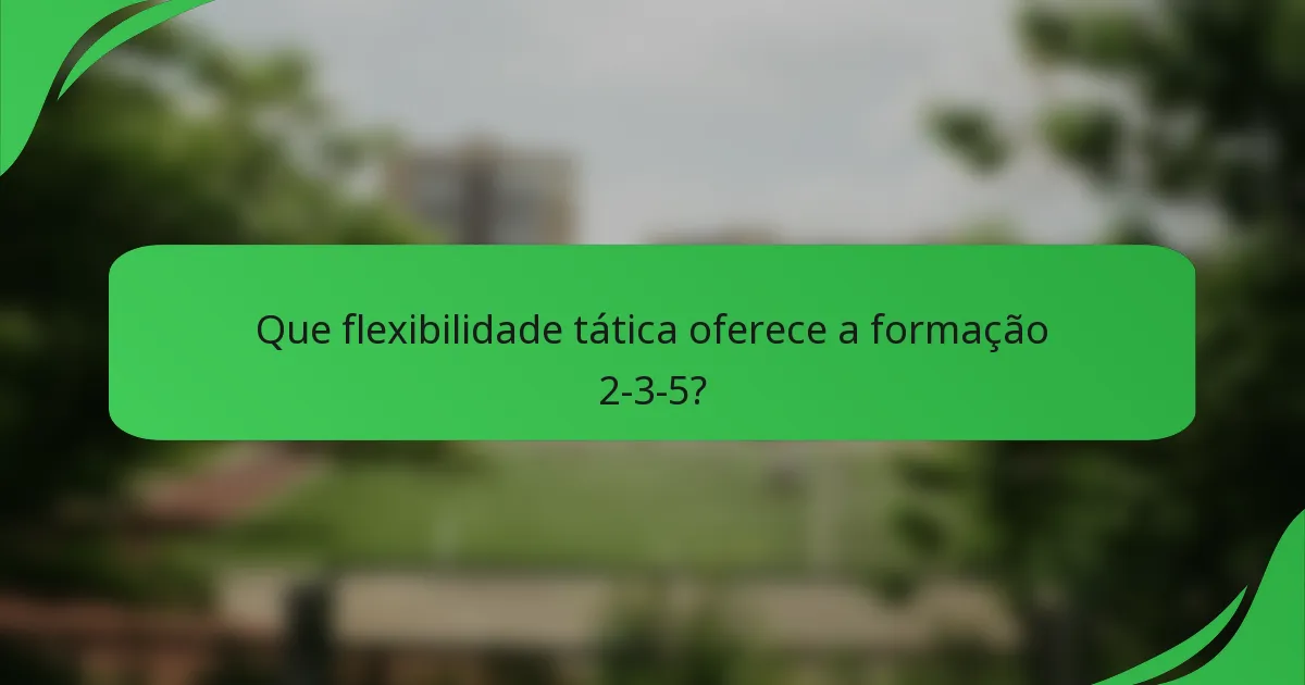 Que flexibilidade tática oferece a formação 2-3-5?